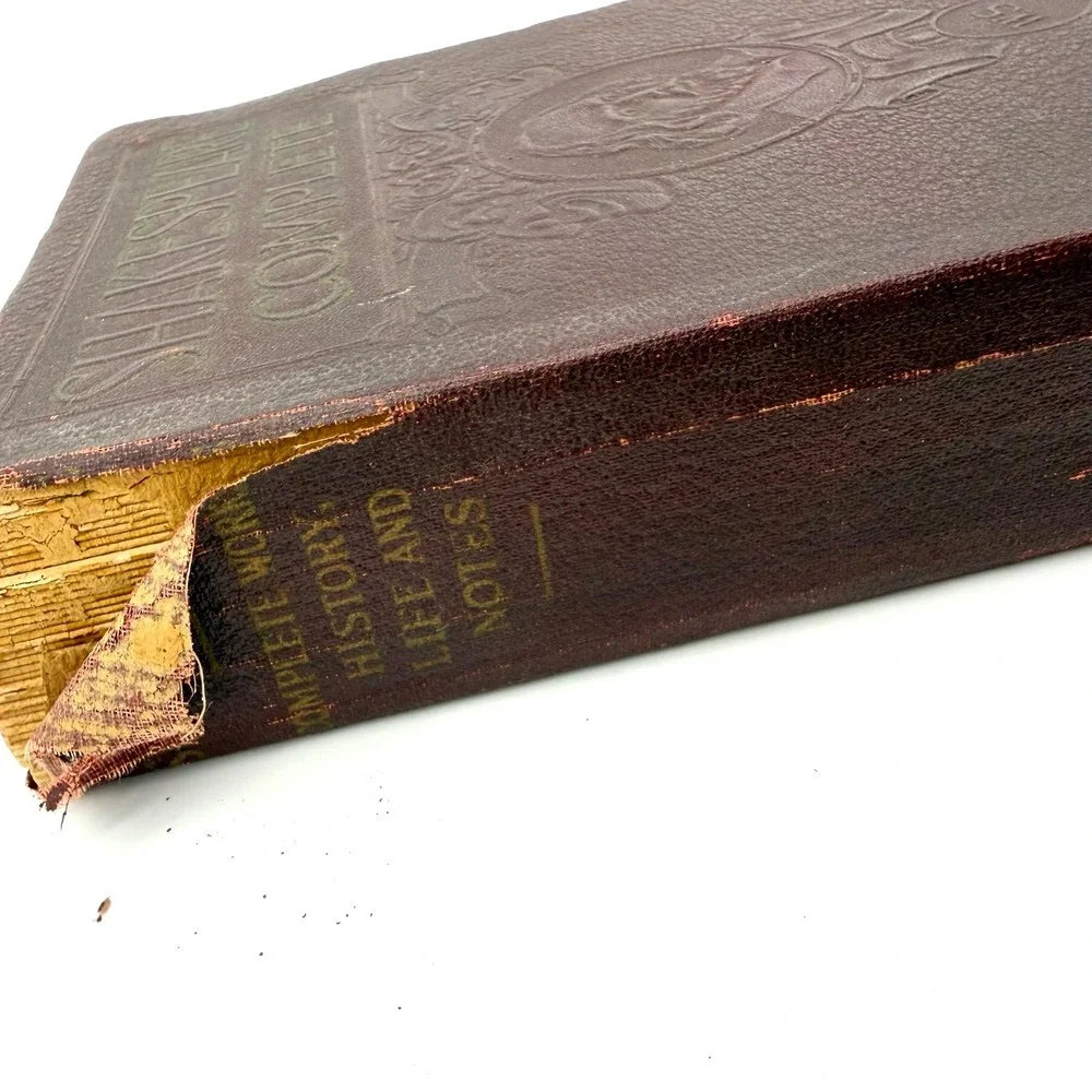 World Syndicate Co Shakespeare Book Flex Leather Antique 1927 Maroon Illustrated